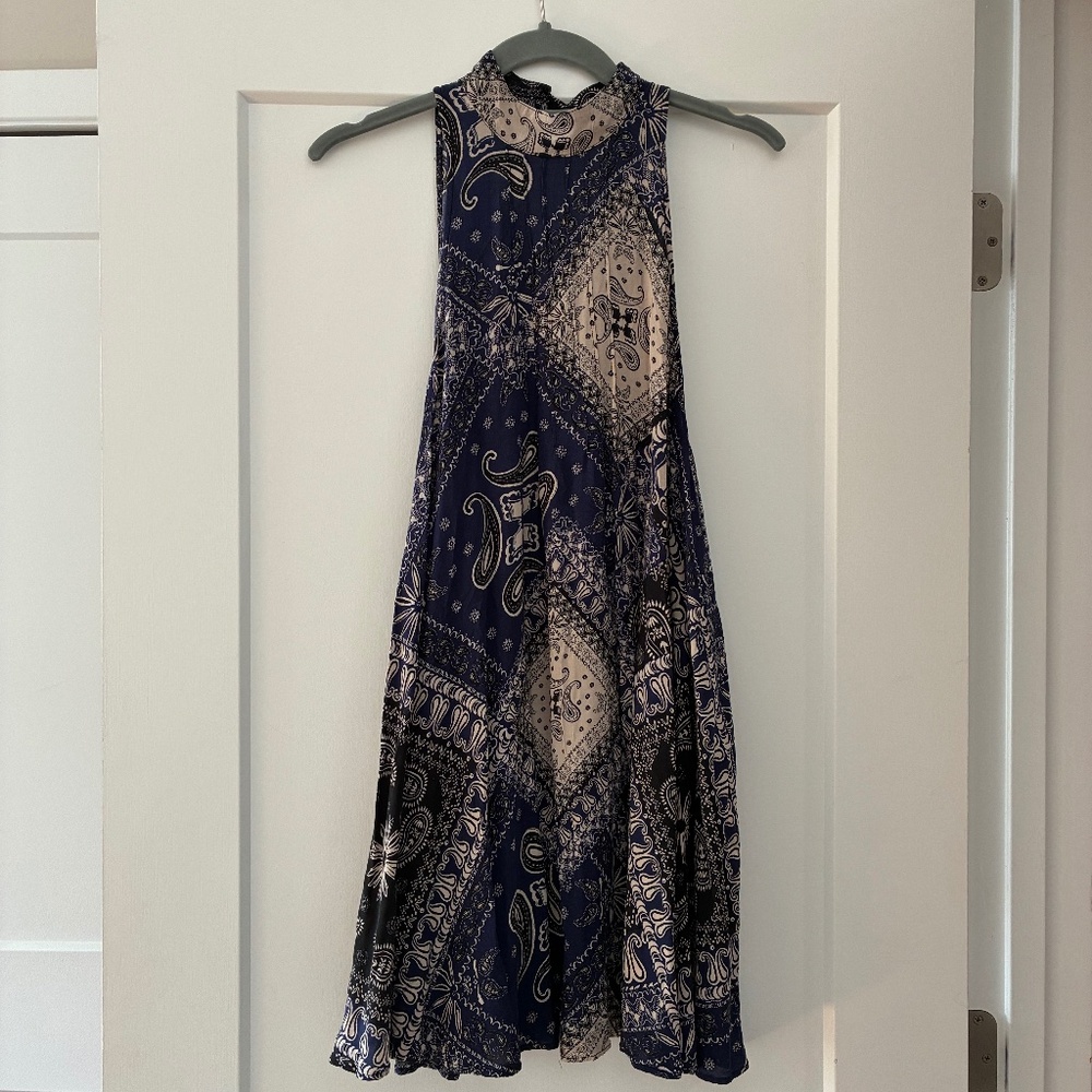 Intimately by Free People: Navy Black and Cream Short Dress